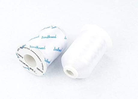 Simthread 6 Polyester White Machine Embroidery Threads 1000M(1100Yards) for Brother, Babylock, Janome, Pfaff, Singer, Bernina and Other Home Machines (White)