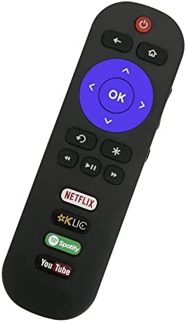 Remote Control Compatible with All TCL ROKU TV w Netflix KLLC Spotify YouTube Keys