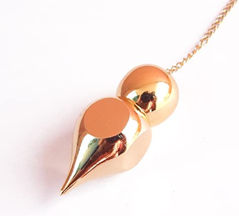 Myhealingworld Brass Metal Ball Point Hammer Design Metaphysical Positive Dowsing Divination Pendulum.