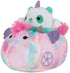 Squishville by Squishmallows Felicia in Carriage & Zeke in Car, Two 2” Soft Mini-Squishmallow Pandacorn and Zebra Plush, Plush Carriage and Car Vehicles, Irresistibly Soft Colorful Plush