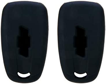Autobase Silicone Key Fob Cover for Chevy Malibu Camaro Trax Traverse Trailblazer Sonic Blazer Cruze Volt Equinox Spark | Car Accessory for Chevrolet | Key Protection Case 2 Pcs (Black)