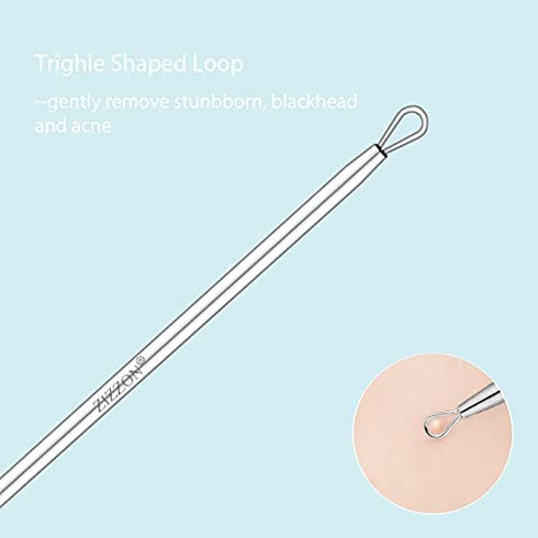 ZIZZON Titanium Lancet Needle Acne Blackhead Remover Pimple Extractor Popper Tool