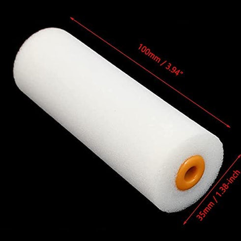 Autoly 100mm/4 inch Mini Sponge Paint Roller Covers Painting Refill-Pack of 10