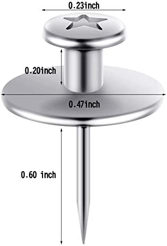Double Headed Picture Hangers Nails Small Head Thumb Tacks Wall Hanging Picture Photo Hanging Hook Pins for Home Office Hanging Picture Photo Decorations (Silver,25 Pieces)