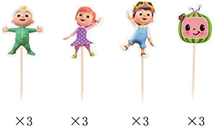 Cocomelon Cake topper for children's birthday party, cake decoration for baby shower (cocomelon 24pcs)