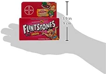 Flintstones Chewable Kids Vitamins with Iron, Multivitamin for Kids & Toddlers with Vitamin D, Vitamin C & more, 60 Count (Pack of 1)