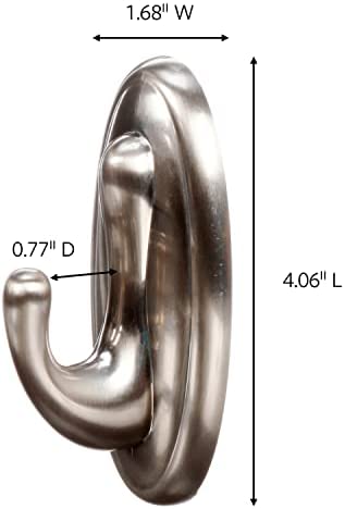 Command 17053BN-2ES Curtain Rod Hooks, Large, Brushed Nickel