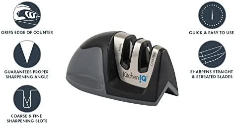 KitchenIQ 50009 Edge Grip 2-Stage Knife Sharpener, Black