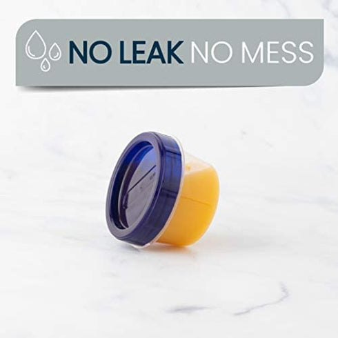 PLASTICPRO Twist Top Deli Containers Clear bottom With blue Top Twist on Lids Reusable, Stackable, Food Storage Freezer Container (6, 4 OUNCE)