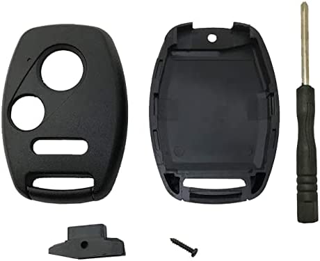 Key Fob Shell Case Fit for Honda Accord Crosstour Civic Odyssey CR-V CR-Z Fit Keyless Entry Remote Key Housing Replacement with Screwdriver (Black)