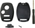 Key Fob Shell Case Fit for Honda Accord Crosstour Civic Odyssey CR-V CR-Z Fit Keyless Entry Remote Key Housing Replacement with Screwdriver (Black)