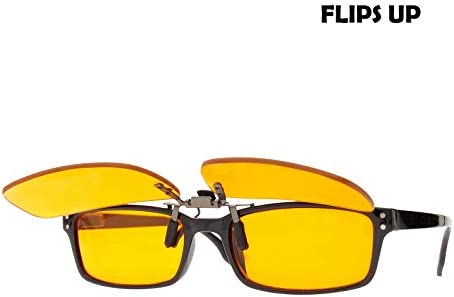 BRADDELL OPTICS Anti Glare FL-41 Rose & FL-500 Amber Blue Blocking Clip-on Computer Reading Glasses for Migraine Light Sensitivity, Photophobia and Fluorescent LED Lighting (Standard)