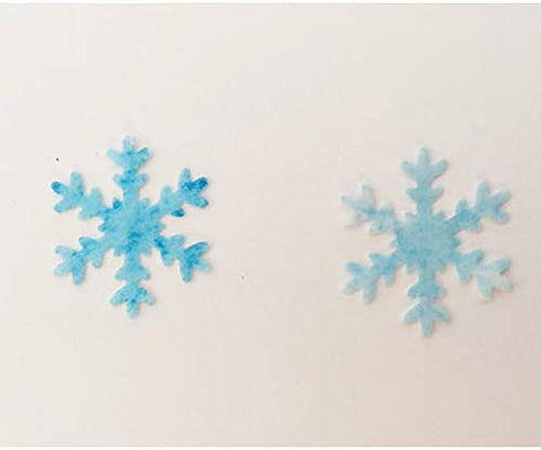 48pcs 1.77" Christmas Wafer Edible Snowflakes Cupcake & Cake Toppers Decoration for Winter Frozen Theme Party