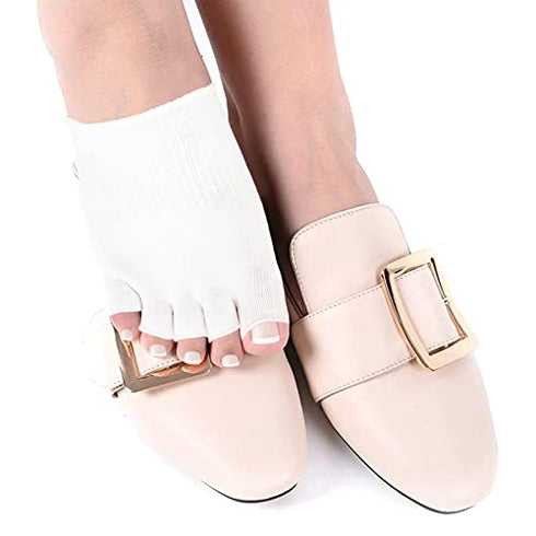 Gel Toe Separator Socks Women - Toes Separator Feet Care 1 Pair Gel Toe Separators Large - Toe Separator Pedicure Toe Spacers Compression Socks with Gel - Half Toe Women Socks with Open Toes joyrider