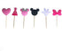Finduat 24 Pack Cute Minnie Mouse Inspired Cupcake Toppers Kids Birthday Party Supplies Decorations And Cupcake Party