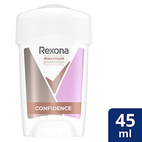 Rexona Maximum Protection Antiperspirant Deodorant Cream Confidence with 48 Hours Protection Against Strong Sweating and Body Odour 45 ml Pack of 1