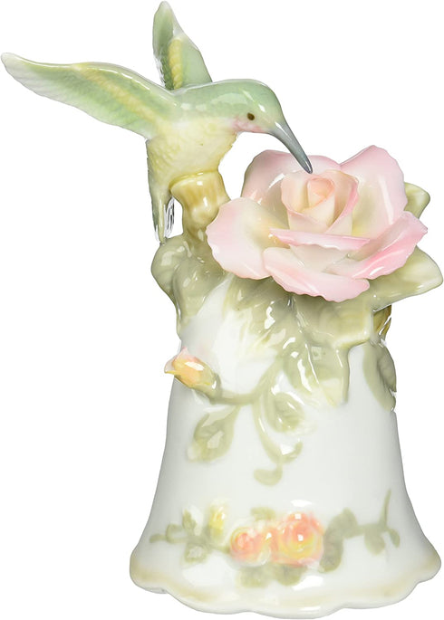 Cosmos 96149 Fine Porcelain Hummingbird with Rose Bell Figurine, 4-1/2-Inch