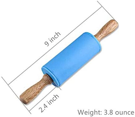 Small Rolling Pin for Kids Child, Wooden Handle Rolling Pin Non-Stick Silicone Rolling Pin, Rodillo de Cocina Rodillos Para Reposteria Fondant, Rodillos Para Masa.