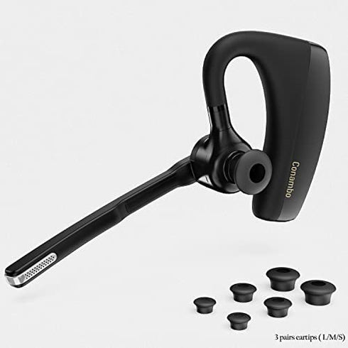 Conambo Bluetooth Headset 5.1, aptX HD 16 Hrs Talktime Bluetooth Earpiece, Noise Cancelling Mute Key Wireless Headset for Cell Phones Business Trucker Office