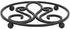 Spectrum Diversified Patrice, Heat-Resistant Steel Dining Protector Classic Metal Trivet Table, Holds Hot Pots & Cast Iron Cookware, Fleur de Lis Kitchen Decor, Black