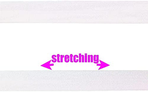 JESEP 40 Yards 5/8'' 1.5CM Fold Over Elastic (FOE) Stretch Fold Over Elastic Ribbons for Headbands Baby Head Bow #01 (White)
