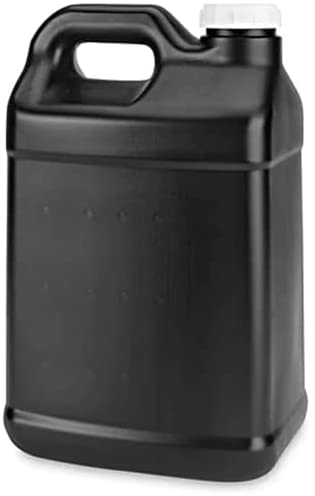 CSBD F-Style Clear Plastic Jug with Child Resistant Lid, 1 Pack, Storage Containers with Ergonomic Handle, HDPE Construction for Residential or Commercial Use (2.5 Gallon, Black)