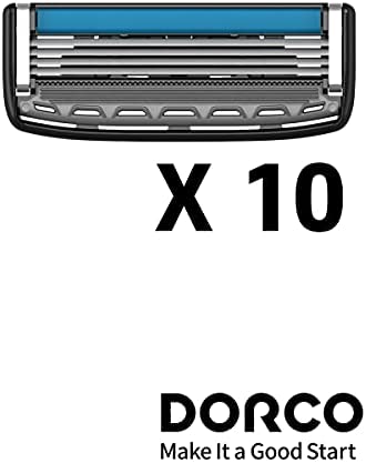 Dorco Pace 4 Pro - Four Blade Razor Shaving System - 10 Cartridges + 1 Handle