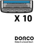 Dorco Pace 4 Pro - Four Blade Razor Shaving System - 10 Cartridges + 1 Handle