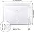 EOOUT 12pcs Plastic Envelopes, Clear Folders, Expandable Gusset and Plastic Waterproof Envelope with Snap Button Closure, Letter Size, A4 Size, for School and Office Suppiles