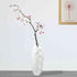 8.2Inch White Modern Decorative Ceramic Vase , Unique Bottle Mouth and Simple Lines Design for Bookshelf Fireplace Flowers Home Office Decoration