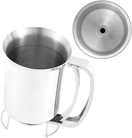 GEETEST 800ml Stainless Steel Pancake Batter Dispenser - Great for Baking,Cupcakes,Muffins-Cooking Crepes,Waffles- Easyflow Spout -Measuring Gauge in Mls and cups