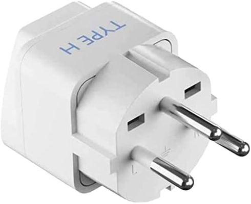 Ceptics Israel Power Adapter Travel Universal Plug,Works in Palestine,Jerusalem,Holy City-Perfect for Charging your Electronic Devices (Type H)- Safe Grounded Connection-3 Pack (GP-14-3PK),White