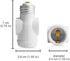 2 Outlet Light Socket to Plug Adapter, Electrical Screw in Light Bulb Socket Outlet Adapter, Lamp Holder, Dual Polarized E26 ETL, White (3PACK)
