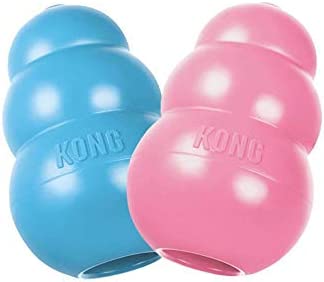 KONG - Puppy Toy Natural Teething Rubber - Fun to Chew, Chase and Fetch (Color May Vary) - for Extra Small Puppies