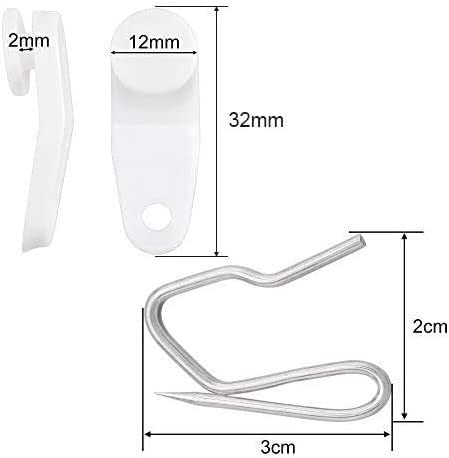 Bluecell 50 Sets Traverse Rod Slides and Curtain Hooks for Window Curtain Door Curtain