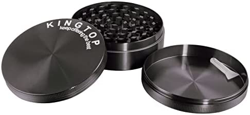 KINGTOP Spice Grinder Large 3.0 Inch (Metal Black)