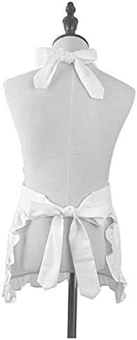 Love Potato Pure Cotton White Apron Children Cooking Apron Princess Ruffle Apron for Kids 4-7 Years Old