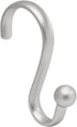 iDesign Axis Decorative Steel Shower Curtain Hooks - 2.91" x 0.5" x 2.11", Silver (Pack of 12)