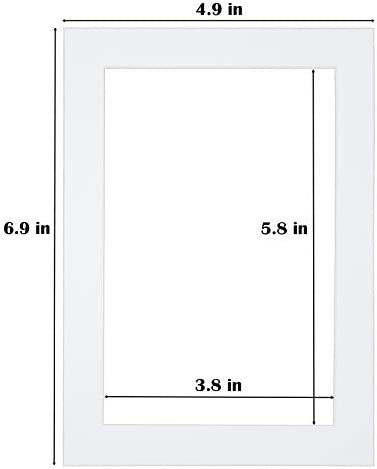 Egofine 5x7 White Picture Mats Pack of 14, Frame Mattes for 4x6 Pictures, Acid Free, 1.2mm Thickness, with Core Bevel Cut