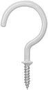 Yueton 50pcs Vinyl Coated Screw-in Ceiling Hooks Cup Hooks (White)