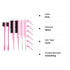 12 Pieces Hair Brush Set, Nylon Teasing Hair Brushes 3 Row Salon Teasing Brush, Double Sided Hair Edge Brush Smooth Comb Grooming, Rat Tail Combs with Duckbill Clips for Women Girls (Pink)1