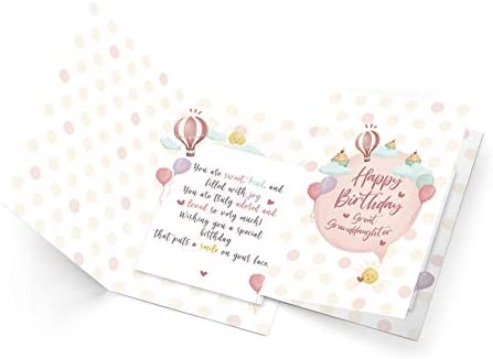 Birthday Card Great Granddaughter | Made in America | Eco-Friendly | Thick Card Stock with Premium Envelope 5in x 7.75in | Packaged in Protective Mailer | Prime Greetings