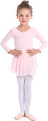 MdnMd Toddler Girls Ballet Leotards with Skirt Classic Short Sleeve Dance Gymnastic Ballerina Outfit Dress