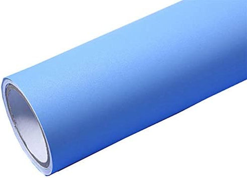 REDODECO Solid Color Matte Textured Vinyl Adhesive Paper Peel Stick Wallpaper Adhesive Cabinet Shelf Liners Decal,15.8inch by 79inch (Sky Blue)