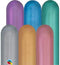Qualatex 260Q Chrome-Assorted Latex Balloons, Multicolor