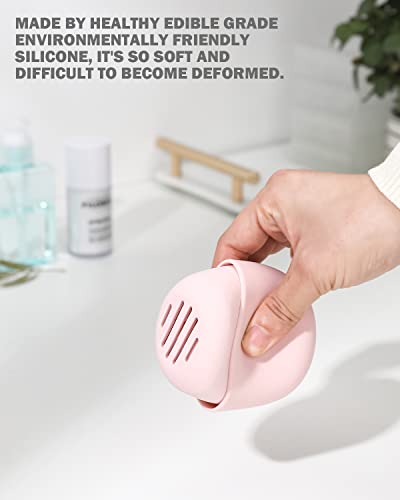 CORNERIA Makeup Sponge Holder - Beauty Sponge Blender Travel Case, Silcone Washable Reusable Makeup Sponge Carrying Case, Blender Holder Beauty Makeup Sponge Protective Carrying Case (Pink)