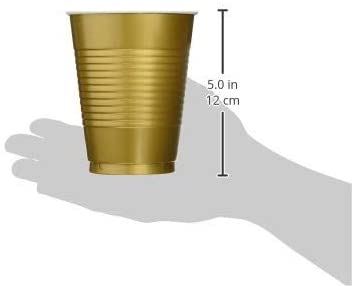 Amscan Plastic Cups Big Party Pack , 18 oz. 50ct., Gold