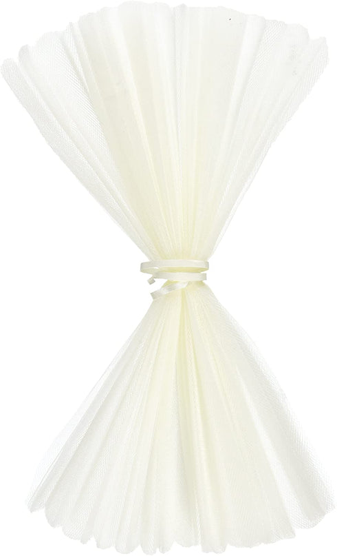 Firefly Imports Tulle Pom Pom Ball Centerpiece, 10-Inch, Ivory, 4-Pack