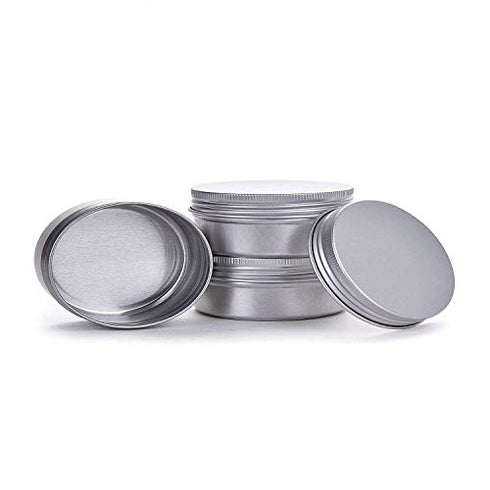 Hulless 20 Pack 1 Ounce Aluminum Tin Jar Refillable Containers 30ml Aluminum Screw Lid Round Tin Container Bottle for Cosmetic ,Lip Balm, Cream