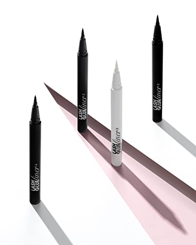 KISS Halloween Lash GLUEliner, 2-in-1 Felt-Tip Eyelash Adhesive and Eyeliner, Matte Finish, Foolproof Application, Easy Touch-Up, 0.02 Oz.- Black, Packaging May Vary